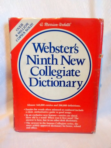 Webster´s Ninth New Collegiate Dictionary En Ingles Merriam