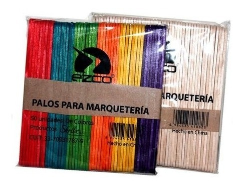 50 Palitos Helado Color Para Manualidades