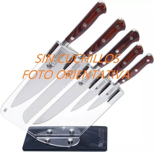 Cuchillo Set Cepo De Cocina Trento Acrilico Para 5 Piezas