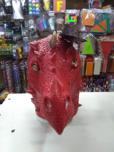 Imagen 3 de 9 de Mascara Dragon Rojo Halloween Latex
