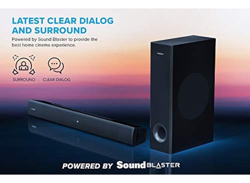 Barra De Sonido Creative Stage V2 2.1 Con Subwoofer, Clear D