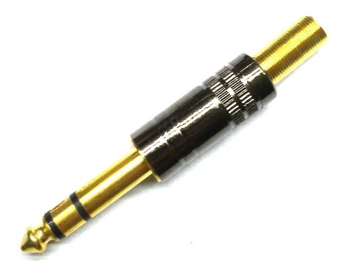 Ficha Plug Stereo 6,5mm Metálica