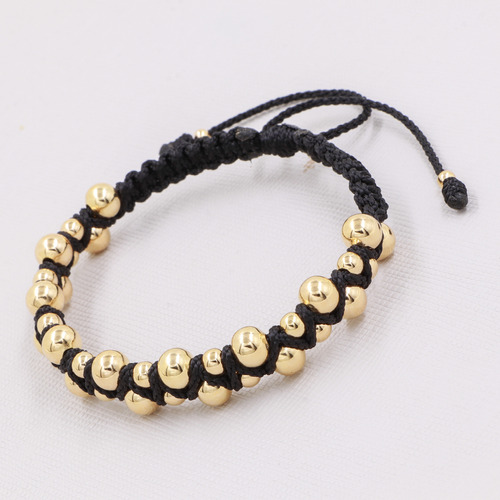 Pulsera Tejida Macramé En Oro Laminado 18k