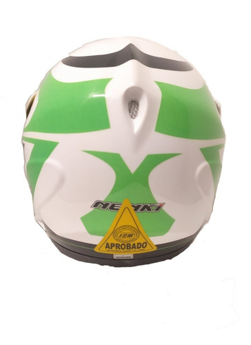 Imagen 4 de 6 de Casco Nenki Nk-301 Cross Blanco Con Colores