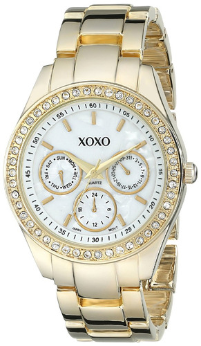 Reloj Acentuado-rhinestone Xo5302a Dorado Del Xoxo De La !