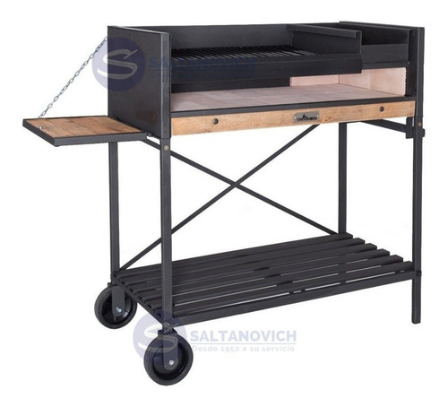 Parrilla Leña Tromen Gourmet Campo Mesa Tabla Apoyo Lateral