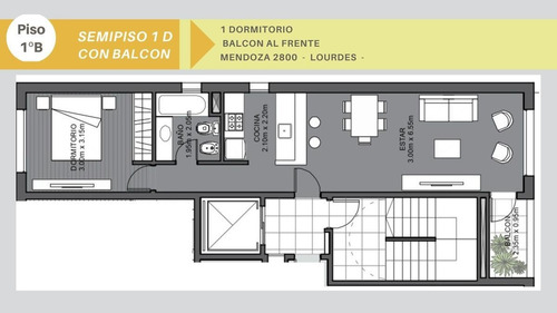 Imagen 14 de 17 de Venta Departamento 1 Dormitorio, Semipiso - Lourdes