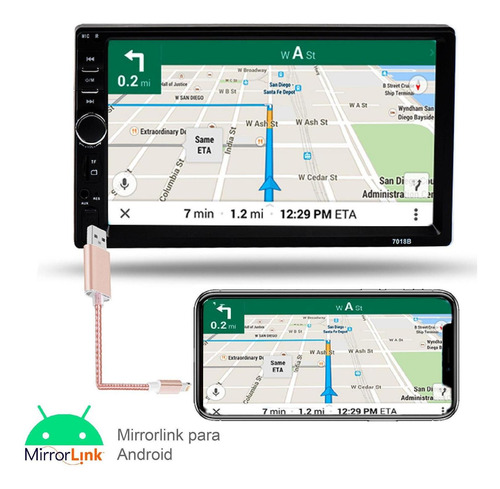 Imagen 2 de 5 de Autoestereo Vak 6911 Touch 7 Mirrorlink Bluetooth Usb Sd Aux
