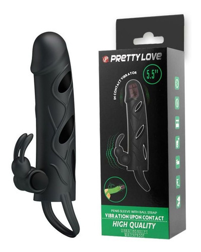 Capa Peniana Extensora Com Anel Para Escroto E Vibrador