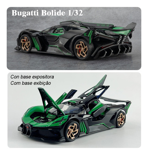 Miniatura Metal Coche Bugatti Bolide With Luces & Sound 1/32