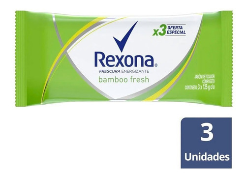 Jabon Desodorante Rexona Bamboo Fresh 3x125 Barra