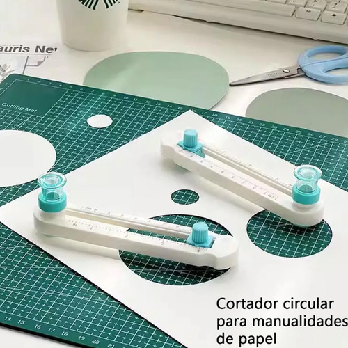Cortador De Círculos Circular Giratorio Papel Redondeador Blanco Círculo
