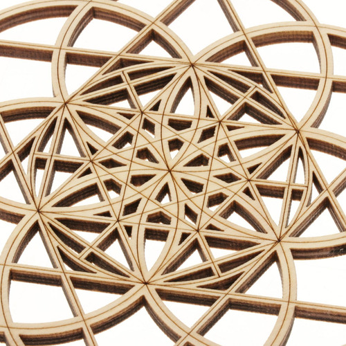 2 Peças Flor Da Vida Geometria Sagrada Parede Escultura De