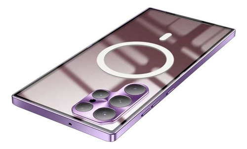 Para Samsung S22 Ultra Thin Metal Bezel Magnetic Phone Case