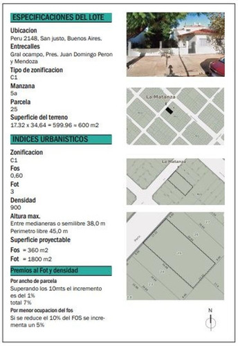 Imagen 3 de 5 de Excelente Lote A La Venta Ideal Constructor Centro San Justo