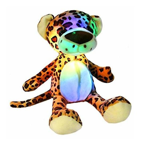 Light Up Stuffed Cheetah Soft Plush Toy Con Led Night L...