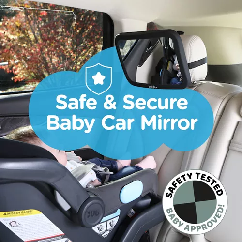 Espejo retrovisor de coche para bebé, ajustable en 360°, extra ancho,  transparente e inastillable, para asiento trasero de automóvil, esenciales  para