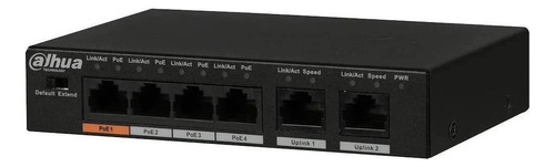 Switch Poe Dahua 6 Puertos Fast Ethernet Pfs3006-4et-60