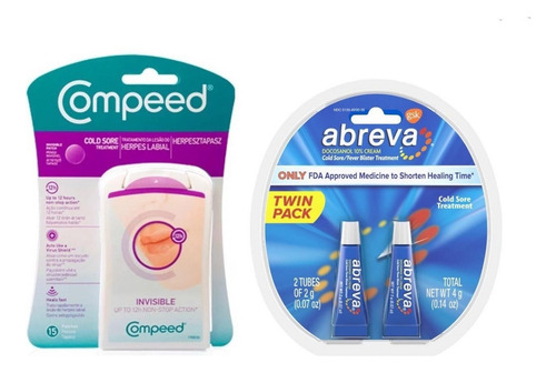 Kit Herpes Labial Pomada Abreva + Compeed Invisível