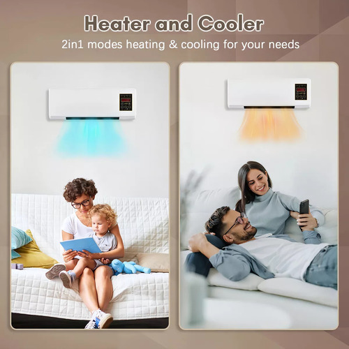 Ventilador De Aire Frio Y Caliente Calefactor De Pared 2en1 Blanco