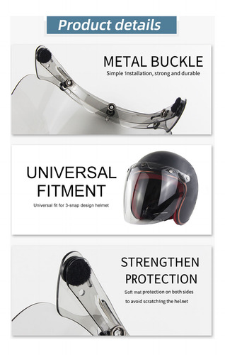Casco De Moto Con Lente De Burbuja Y Visera Frontal Abierta,