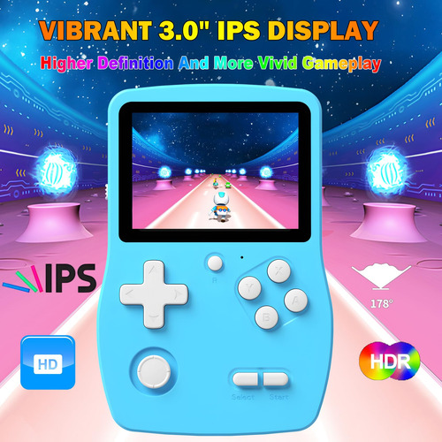 Handheld Game Console Douddy 32-bit W/ 139 Video Games Blue