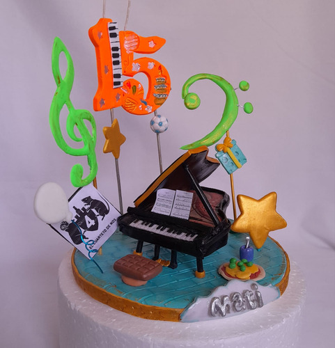 Adorno De Torta Con Número Vela Nombre Piano De Cola Y Más Piano De Cola