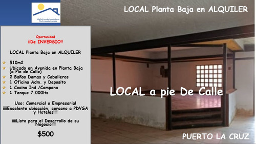 Alquiler Local Puerto La Cruz Planta Baja