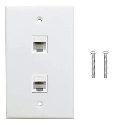 Placa De Pared Ethernet De 2 Puertos R01, Cat6 Hembra A Hemb