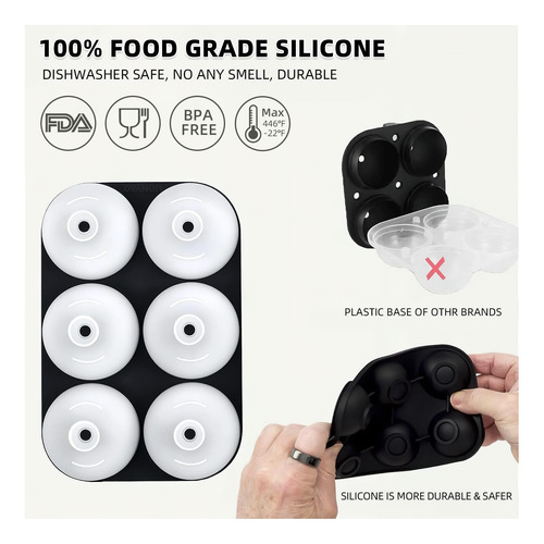 Honyao Whisky Ice Ball Ball Ball Maker De 2 Pulgadas Con El