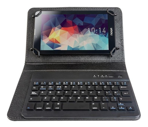 Funda Con Teclado Bluetooth Para Tablet 7-8 Pulgadas Noga 