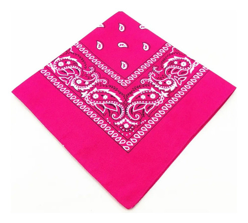 Pañoletas Bandanas 50x50cm Color A Elección 12 Unidades Color Fucsia