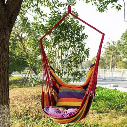 Silla Hamaca De Lona, Portátil, Cómoda, Colorida, A Rayas .