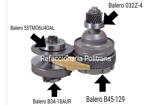 Juego Baleros Polea Completo Transmisión Jf017e Jf017 4 Pzas