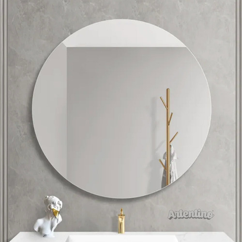 Imagen 6 de 9 de Espejo De Pared Redondo Baño Living 80 Cm 4 Mm Listo Colgar