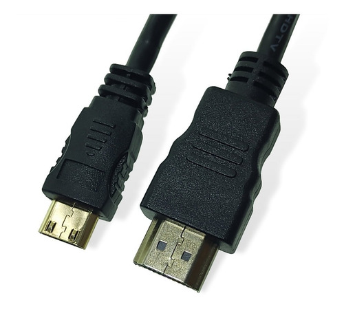Imagem 2 de 4 de Cabo Mini Hdmi Para Hdmi 2.0 De 10 Metros 4k Plugs Ouro