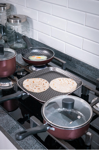 Batería De Cocina 10 Piezas Cinsa Magnífica Rojo Metálico