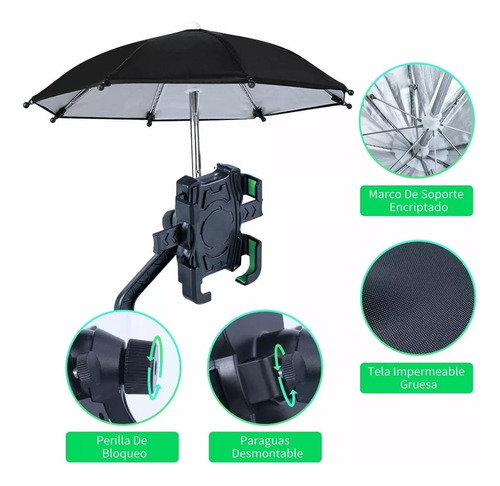 Soporte Celular Para Moto Con Base Paraguas Impermeable