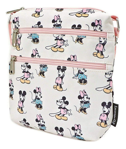 Loungefly X Mickey And Minnie Mouse Bolso Cruzado De Nailon 