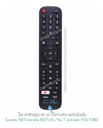 Control Remoto Para Noblex Ea43x5100x Con Teclado Numerico