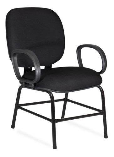 Cadeira Obeso Turim Plus Size Fixa Cor Preto