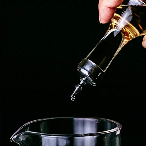 Botella De Vidrio Con Pico Dosificador De Acero Inox. 50 Ml