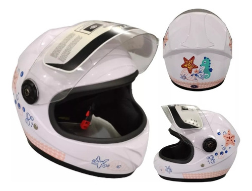 Casco Cerrado Infantil Mermaid Blanco