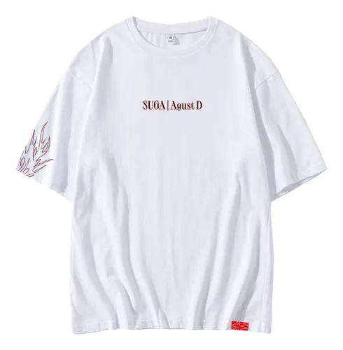Polera De Manga Corta Suga Agustd D-day Concert, Holgada, De