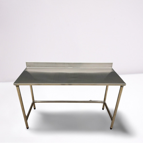 Mesa Bancada 130x40 Aço Inox Industrial Com Espelho Sem Base