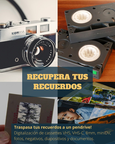 Digitalización Traspaso Vhs Minidv 8mm A Pendrive Disco Duro