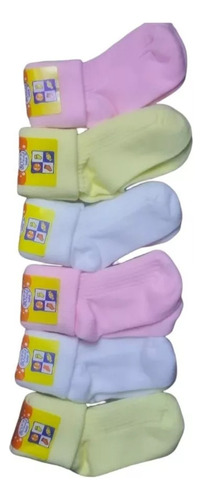 Pack 6 Pares Calcetín Bebe, 100% Algodón, Colores 