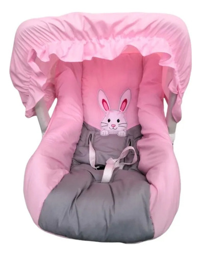 Funda Para Portabebé Mecedora Tipo Canasta Conejito Rosa