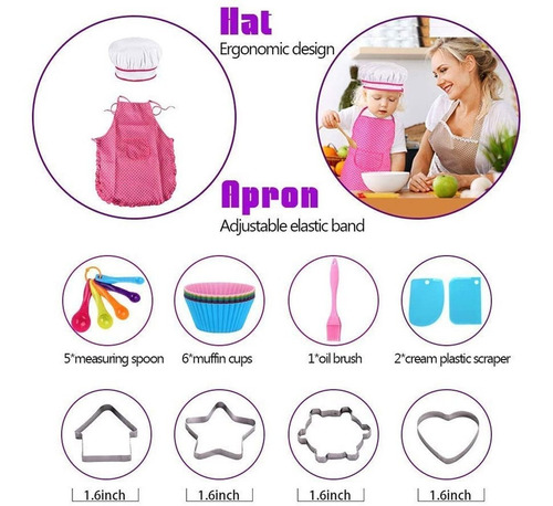 Juego De 25 Piezas De Cocinero Para Niños, Cocina, Cocina Y