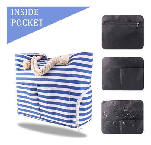 Bolso De Playa Extragrande, Diseño 2022, Con Múltiples Bolsi